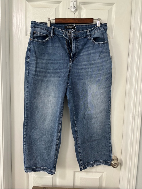 Judy Blue Denim - Judy Blue Women’s Wide leg crop Blue Washed Jeans